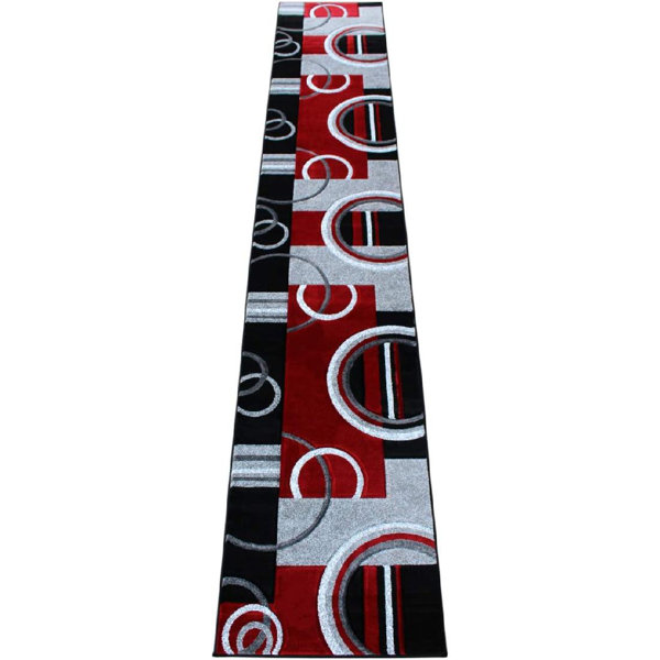 Wrought Studio Auriah Polypropylene Red/Black/Gray Rug Wayfair